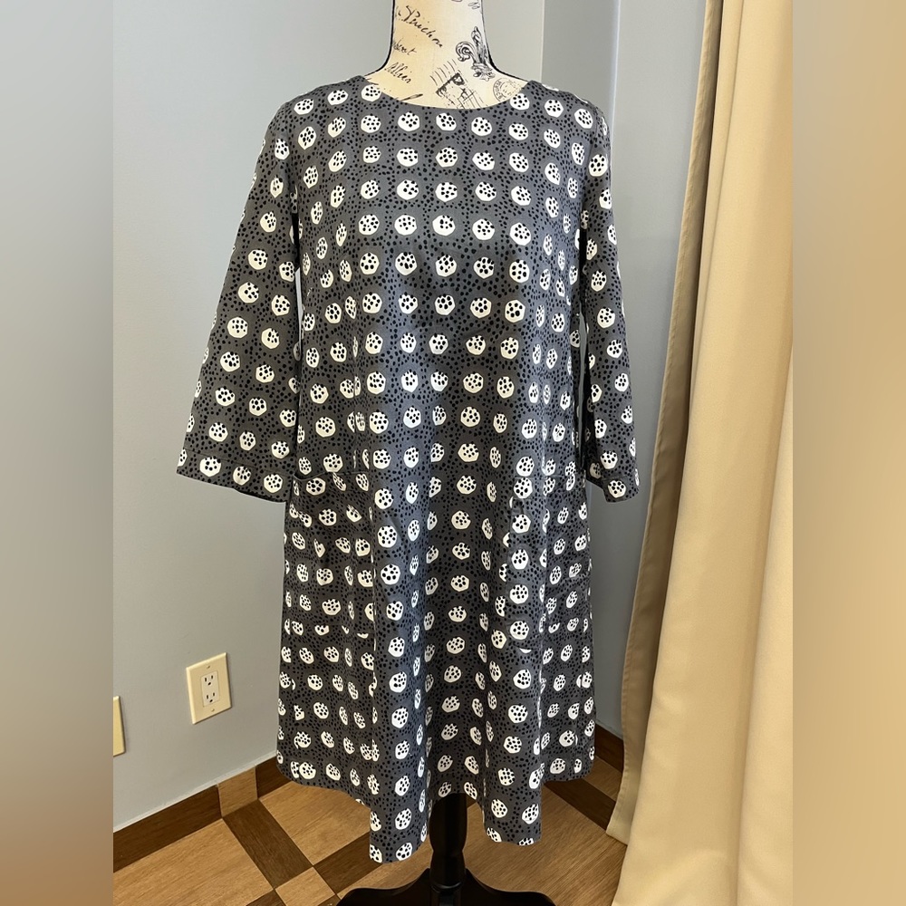 Marimekko Gray and White Patterned Dress